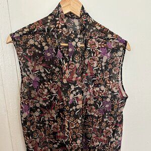 Les Copains, Sleeveless Floral Blouse
